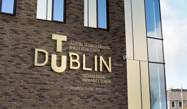 TU Dublin logo on Grangegorman buildings